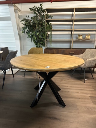 Eetkamertafel rond mango 120cm, Mango, naturel